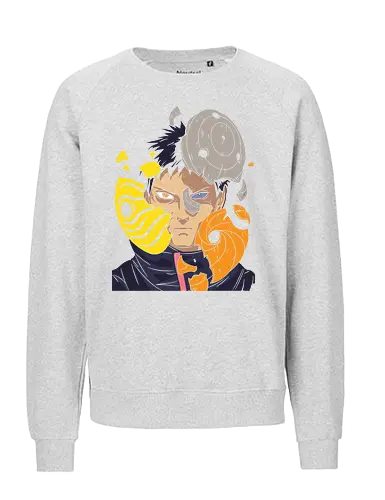  Obito Uchiha Mask - Obito Uchiha, Naruto Shippuden, Akatsuki, Sharingan, Rinnegan, anime, manga, mask shattering, Uchiha clan, anime art, fan merchandise, Tobi, Madara Uchiha, Kakashi Hatake, ninja, shinobi, Naruto fan, anime print, Japanese animation, shonen - Fairtrade Sweatshirt