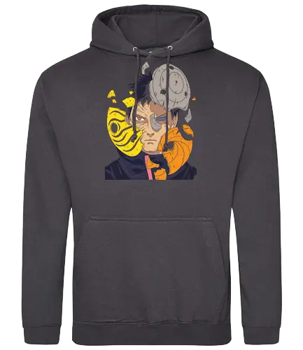  Obito Uchiha Mask - Obito Uchiha, Naruto Shippuden, Akatsuki, Sharingan, Rinnegan, anime, manga, mask shattering, Uchiha clan, anime art, fan merchandise, Tobi, Madara Uchiha, Kakashi Hatake, ninja, shinobi, Naruto fan, anime print, Japanese animation, shonen - Standard Hoodie
