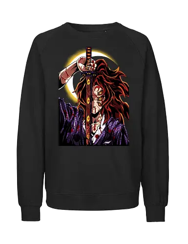 Upper Moon One - Slayer, Kimetsu no Yaiba, Anime - Fairtrade Sweatshirt