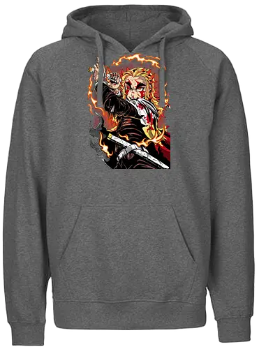 Hashira Fire - Slayer, Kimetsu no Yaiba, Anime - Fairtrade Hoodie