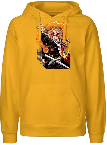 Hashira Fire - Slayer, Kimetsu no Yaiba, Anime - Fairtrade Hoodie