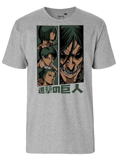 Titans attack - Anime, Manga, Attack, Levi, Titan - Fairtrade T-Shirt