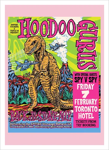 Hoodoo Gurus – Psychedelische Kunst mit Dinosaurier und Retro-Bubblegum-Pop der 80er
