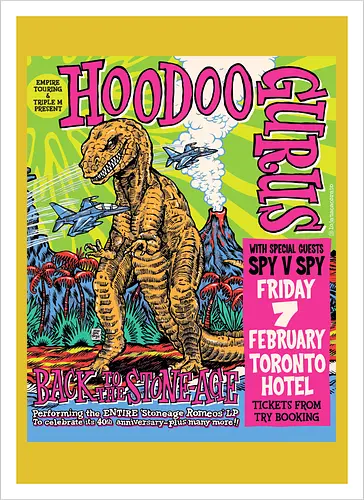 Hoodoo Gurus – Psychedelische Kunst mit Dinosaurier und Retro-Bubblegum-Pop der 80er