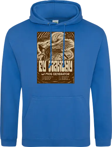 Fu Manchu – Psychedelische Stoner-Rock-Kunst mit Zauberer und Retro-Typografie der 70er