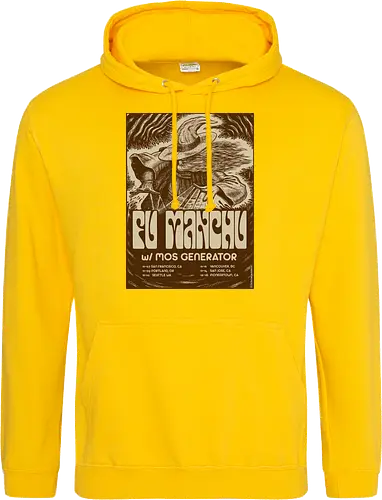Fu Manchu – Psychedelische Stoner-Rock-Kunst mit Zauberer und Retro-Typografie der 70er