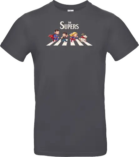 The Supers - super, superheroes, superman, comics, abbey road, parody, krypto, supergirl, superboy, clark kent - Standard T-Shirt