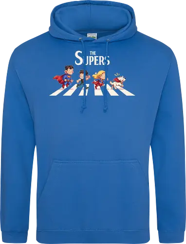The Supers - super, superheroes, superman, comics, abbey road, parody, krypto, supergirl, superboy, clark kent - Standard Hoodie