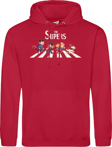 The Supers - super, superheroes, superman, comics, abbey road, parody, krypto, supergirl, superboy, clark kent - Standard Hoodie