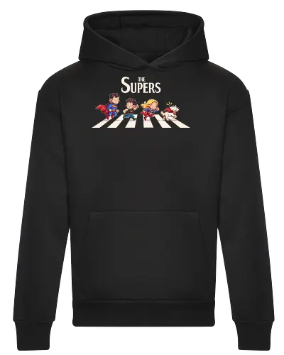 The Supers - super, superheroes, superman, comics, abbey road, parody, krypto, supergirl, superboy, clark kent - Heavyweight Hoodie