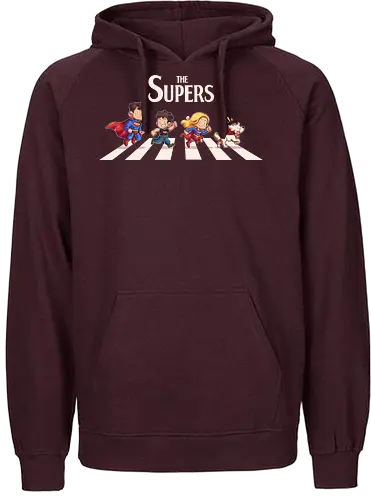 The Supers - super, superheroes, superman, comics, abbey road, parody, krypto, supergirl, superboy, clark kent - Fairtrade Hoodie