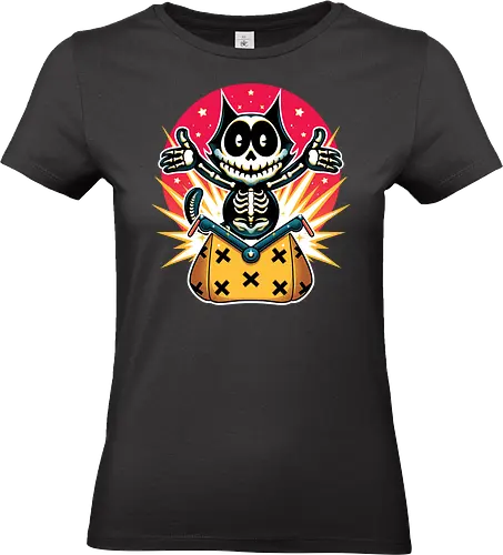 Ukiyo-E XRay Cat - cartoons, vintage, felix, felix the cat, felix cat, cat, cats, kitten, kitty, cartoon, cat lovers, felixthecat, funny cat, kitty cats, anime, retro, retro vintage - Standard T-Shirt (Frauen)