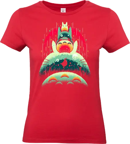My Neighbors and Friends - cartoons, my neighbor totoro, japan, anime, vintage, famous anime, movie, kids, kitten, retro, retro vintage, cats, cat, kitty, cute, animation, ukiyoe, ukiyo e - Standard T-Shirt (Frauen)