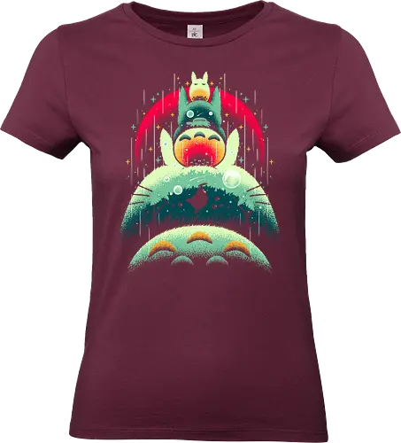 My Neighbors and Friends - cartoons, my neighbor totoro, japan, anime, vintage, famous anime, movie, kids, kitten, retro, retro vintage, cats, cat, kitty, cute, animation, ukiyoe, ukiyo e - Standard T-Shirt (Frauen)