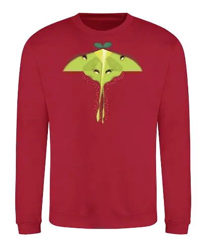 Tanzende Motte - Motte, Schmetterling, grün, moth, whimsical, wunderlich, surreal, stilisiert, Natur, nature, insect - Sweatshirt