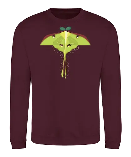 Tanzende Motte - Motte, Schmetterling, grün, moth, whimsical, wunderlich, surreal, stilisiert, Natur, nature, insect - Sweatshirt