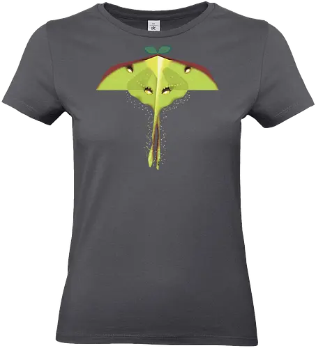 Tanzende Motte - Motte, Schmetterling, grün, moth, whimsical, wunderlich, surreal, stilisiert, Natur, nature, insect - Standard T-Shirt (Frauen)