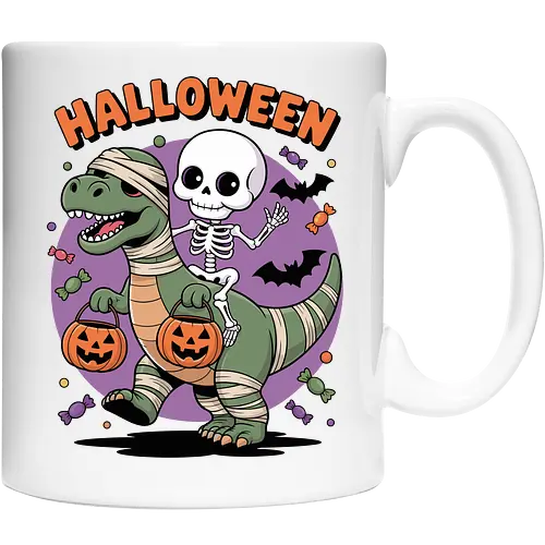 Halloween Dinosaur and Skeleton 