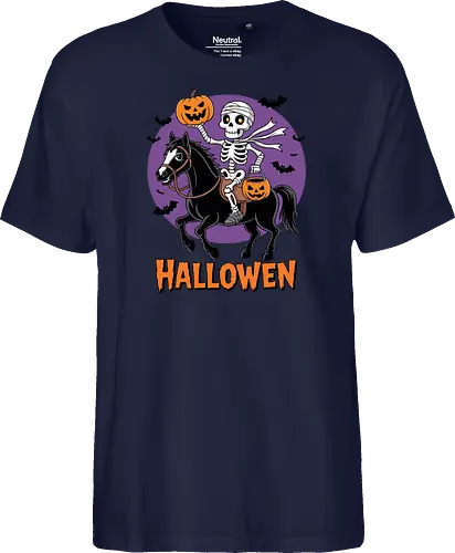 Halloween Skeleton Trick-or-Treating on a Horse Art