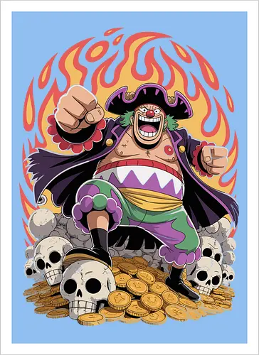 Buggy the Clown Pirate Pirate King Treasure Art