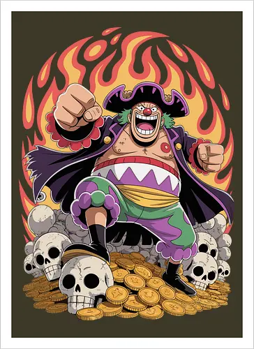 Buggy the Clown Pirate Pirate King Treasure Art