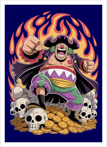 Buggy the Clown Pirate Pirate King Treasure Art