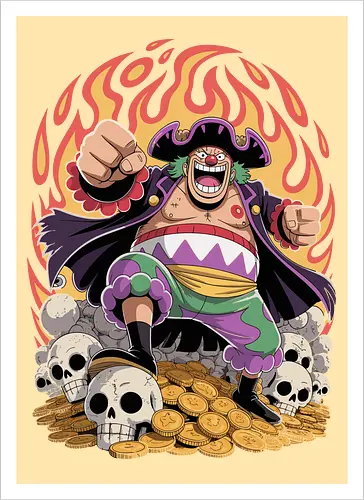 Buggy the Clown Pirate Pirate King Treasure Art
