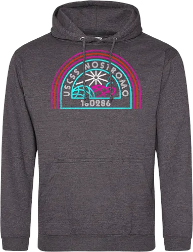 Retro Nostromo - Alien, Weyland yutani, xenomorph, yutani, colonial marines, headless hope, lv 426, lv426, Prometheus, Romulus, Weyland, facehugger, retro neon - Standard Hoodie