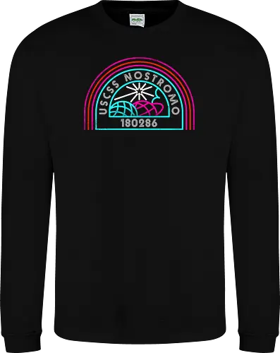 Retro Nostromo - Alien, Weyland yutani, xenomorph, yutani, colonial marines, headless hope, lv 426, lv426, Prometheus, Romulus, Weyland, facehugger, retro neon - Sweatshirt
