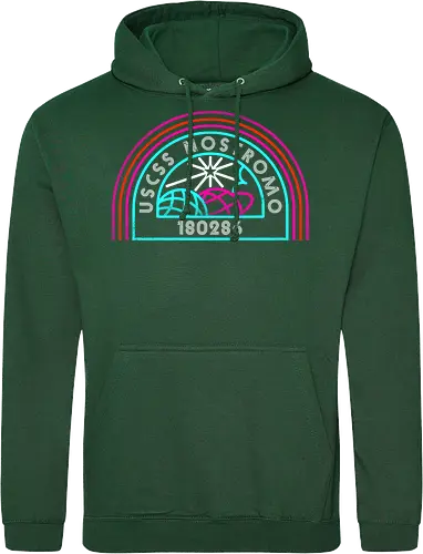 Retro Nostromo - Alien, Weyland yutani, xenomorph, yutani, colonial marines, headless hope, lv 426, lv426, Prometheus, Romulus, Weyland, facehugger, retro neon - Standard Hoodie