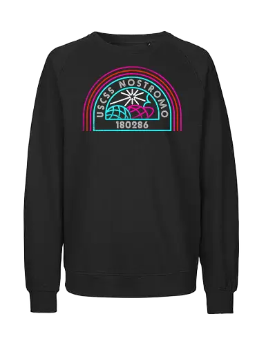 Retro Nostromo - Alien, Weyland yutani, xenomorph, yutani, colonial marines, headless hope, lv 426, lv426, Prometheus, Romulus, Weyland, facehugger, retro neon - Fairtrade Sweatshirt