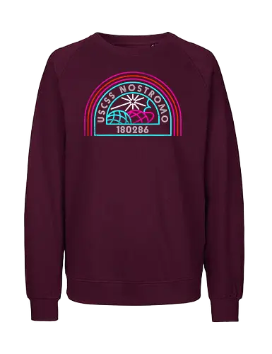 Retro Nostromo - Alien, Weyland yutani, xenomorph, yutani, colonial marines, headless hope, lv 426, lv426, Prometheus, Romulus, Weyland, facehugger, retro neon - Fairtrade Sweatshirt