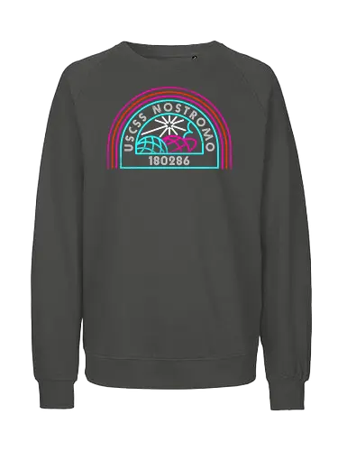 Retro Nostromo - Alien, Weyland yutani, xenomorph, yutani, colonial marines, headless hope, lv 426, lv426, Prometheus, Romulus, Weyland, facehugger, retro neon - Fairtrade Sweatshirt