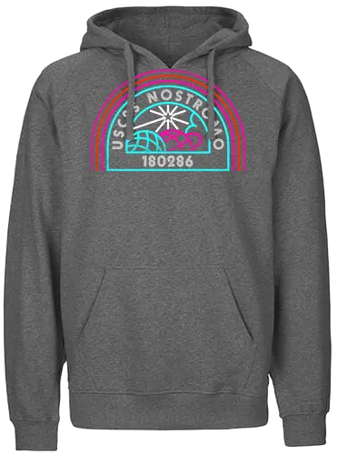Retro Nostromo - Alien, Weyland yutani, xenomorph, yutani, colonial marines, headless hope, lv 426, lv426, Prometheus, Romulus, Weyland, facehugger, retro neon - Fairtrade Hoodie