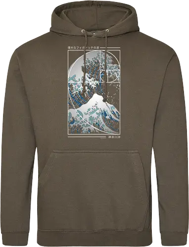 Die große Welle der Fibonacci-Spirale – Modern Blue