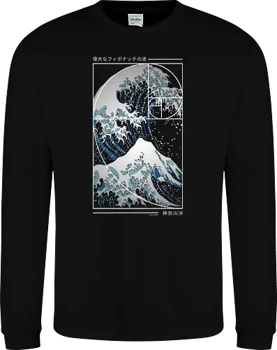 Die große Welle der Fibonacci-Spirale – Modern Blue