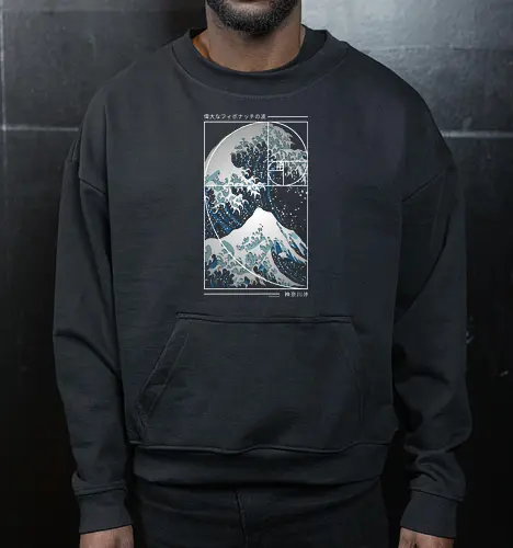 Die große Welle der Fibonacci-Spirale – Modern Blue