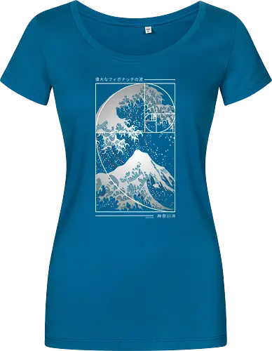 Die große Welle der Fibonacci-Spirale – Modern Blue