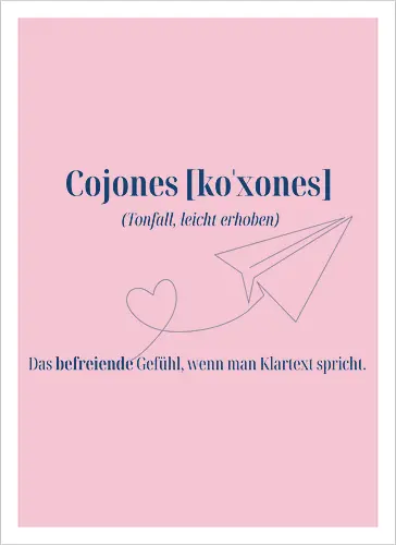  Cojones [koˈxones]-Klartext 