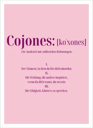 Cojones [koˈxones]-Mehr als ein Wort