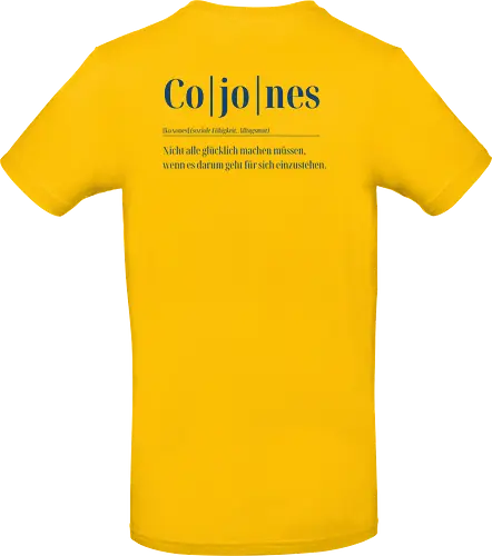 Cojones-Definition für Dummys-Rückendruck (blaue Schrift)