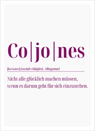 Cojones- Definition - Rückendruck
