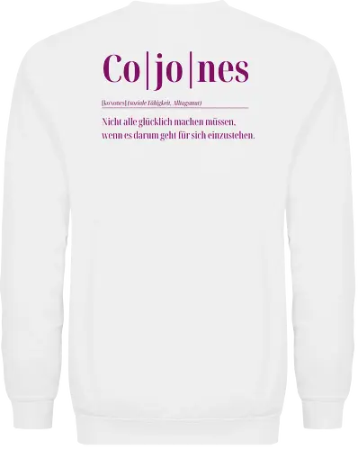 Cojones- Definition - Rückendruck