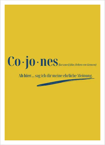 Cojones-Grenzen ziehen