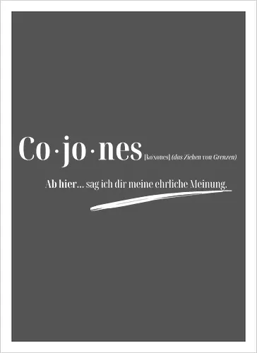 Cojones-Grenzen ziehen