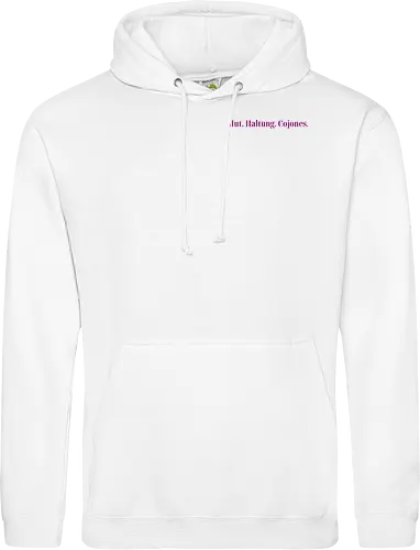 Cojones-Mut und Haltung - Pocketdruck (lila Schrift)