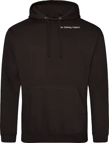 Cojones-Mut und Haltung -Pocketdruck (weiße Schrift)