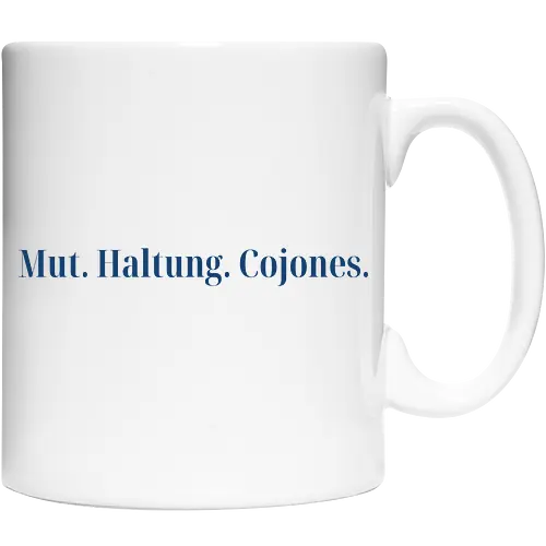 Cojones-Mut und Haltung -Pocketdruck (blaue Schrift)