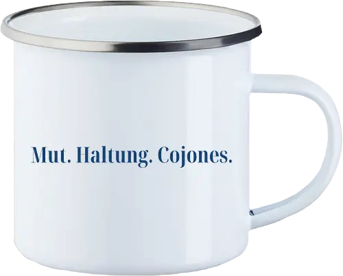 Cojones-Mut und Haltung -Pocketdruck (blaue Schrift)