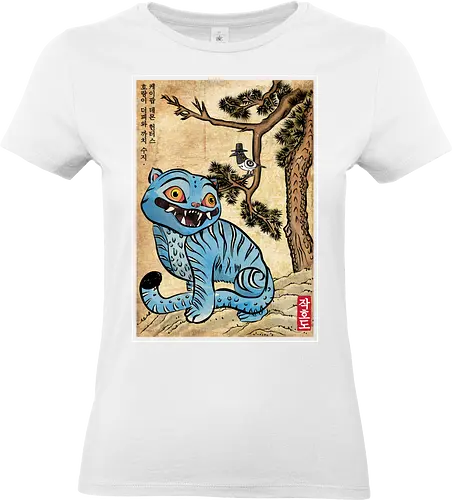 The tiger and the magpie - anime, manga, japan, japanese art, cats, birds, korean, k pop, k pop warriors - Standard T-Shirt (Frauen)